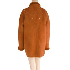 Céline-Leather and Shearling Coat-Other