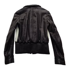 Barbara Bui-leather Shearling Jacket-Black