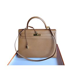 Hermès Kelly Bag Gilled Kalbfleisch Courchevel Hellbraun