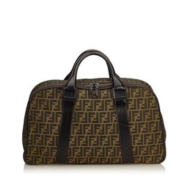 Fendi-Zucca Canvas Weekender-Brown