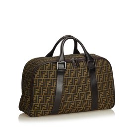 Fendi-Zucca Canvas Weekender-Brown