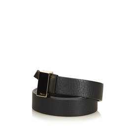 Fendi-Leather Belt-Black,Golden