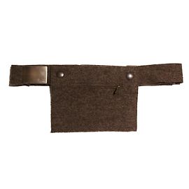 Chanel Clutch Bag Brown Wool Brown