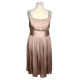 Autre Marque Vestido de seda Almost Famous Rosa Nude com alças de strass Rosa Carne