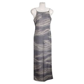 Vestido largo de seda Versus gris Gris
