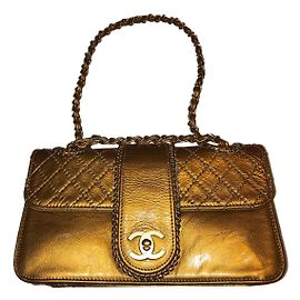 Sac à main Chanel cuir doré jaune Doré Jaune