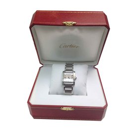 Cartier-TANK FRENCH Reloj de acero para hombre-Metálico