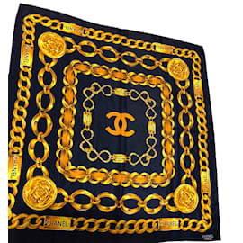 Chanel-sciarpe-D'oro,Blu navy