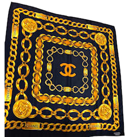 Chanel Schals Golden Marineblau