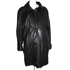 Escada Abrigo de cuero Negro