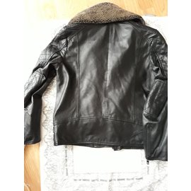 The Kooples-La chaqueta de cuero Kooples-Negro
