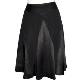 Temperley London-silk skirt-Black