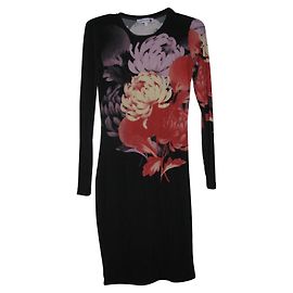 Jonathan Saunders Schwarzes Kleid mit Blumenmuster Schwarz Mehrfarben