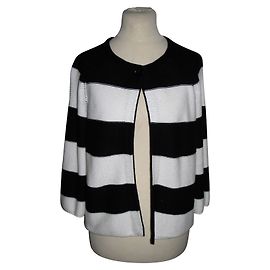Hobbs Strickjacke aus Baumwolle schwarz weiß gestreift Schwarz Weiß