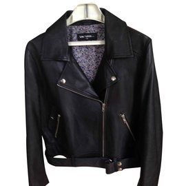 Les Petites-Biker leather jacket-Black