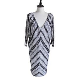 Diane Von Furstenberg Clara Seidenkleid Schwarz Weiß Grau