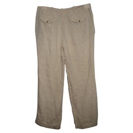 Ralph Lauren Black Label-Pantalones de lino-Beige