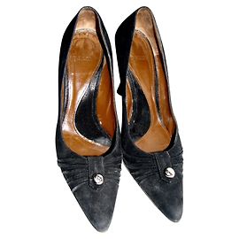 Bally Black Suede Pumps Heels Black