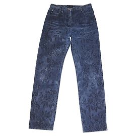 Armani Jeans Jeans with woven floral pattern Black Blue