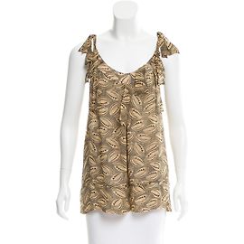 Diane Von Furstenberg Tiaroa silk top brown caramel Brown Caramel