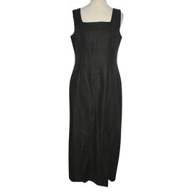 Hobbs-Maxi Linen Dress-Olivgrün