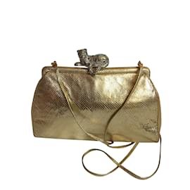 Judith Leiber-Evening bag-Golden leather-Golden