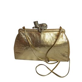 Judith Leiber Sac de soirée-Cuir dorée Doré