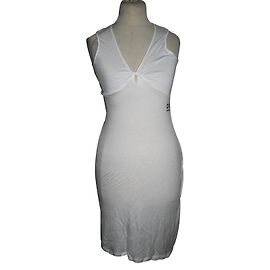 Vestido branco de viscose e renda Costume National Branco