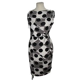 Diane Von Furstenberg Shina Seidenkleid Schwarz Weiß Grau Schwarz Weiß Grau