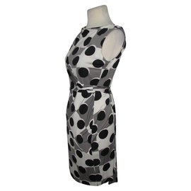 Diane Von Furstenberg-Shina silk dress-Black,White,Grey