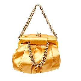 Bolsa de noite Christian Louboutin em cetim dourado Dourado
