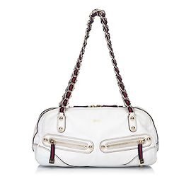 Gucci Bolso De Cuero Capri Blanco Multicolor