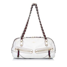Gucci-Leather Capri Shoulder Bag-White,Multiple colors