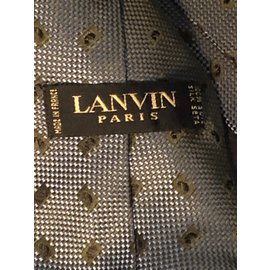 Lanvin-Cravate-Kaki,Bleu clair