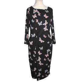 Autre Marque Dress with butterfly pattern Dark grey