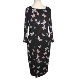 Autre Marque-Dress with butterfly pattern-Dark grey