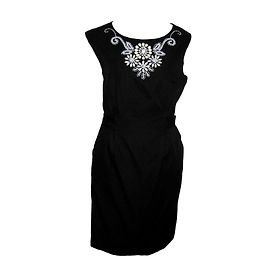 Autre Marque Vestido bordado negro Negro