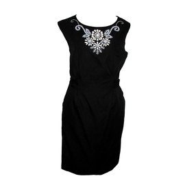 Autre Marque Robe noire brodée Noir