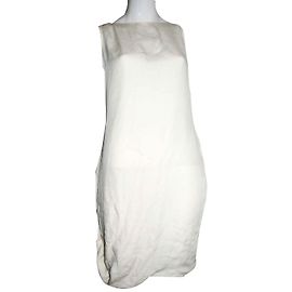 Vestido de seda drapeado Halston Heritage Creme Creme