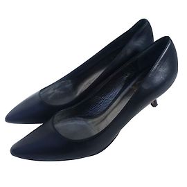 Trussardi Black Leather Heels 38 Black