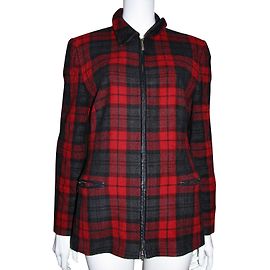 Basler Tartan woolblend jacket Black Red