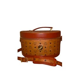 Sac de voyage MCM en cuir marron clair Marron clair