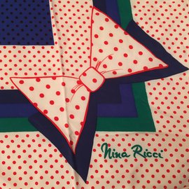 Nina Ricci-Scarves-White,Red,Green,Dark blue