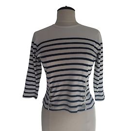 Jean Paul Gaultier Camiseta marinière Branco Azul marinho
