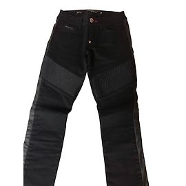 Calça jeans slim Philipp Plein preta de algodão Preto