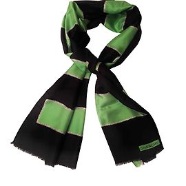Estola de seda Givenchy negra y verde Negro Verde