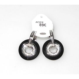 Cerruti 1881 Boucles d'oreilles Noir Argenté