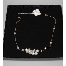 Autre Marque-Misaki impresionante collar de perlas cultivadas blancas nueva etiqueta-Blanco