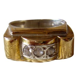 inconnue-Two-tone tank ring-Silvery