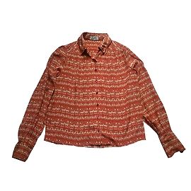 Hermès Splendid printed silk blouse beige orange Beige Orange